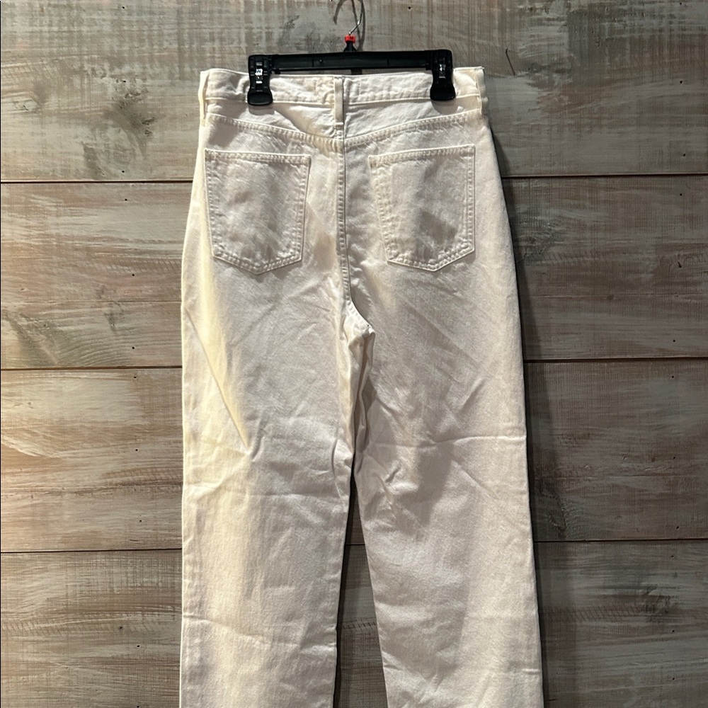 NWT Mara Hoffman Georgina white wide Straight Leg Jeans Size 10-12 - Picture 9 of 13